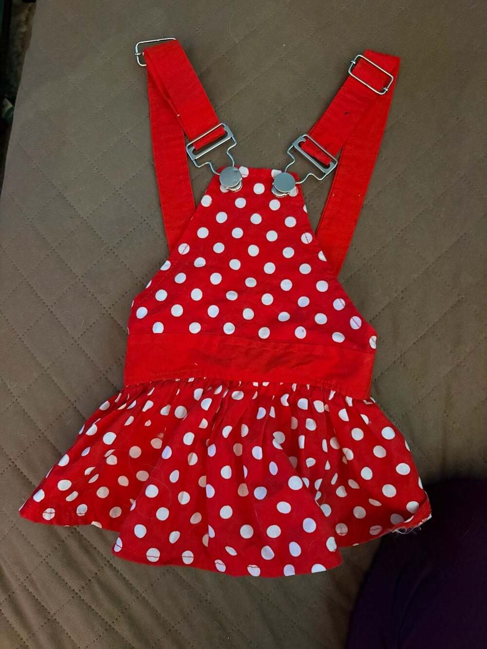 Minnie Mouse Dog Diaper Suspender Dress Size S Red Polka Dot